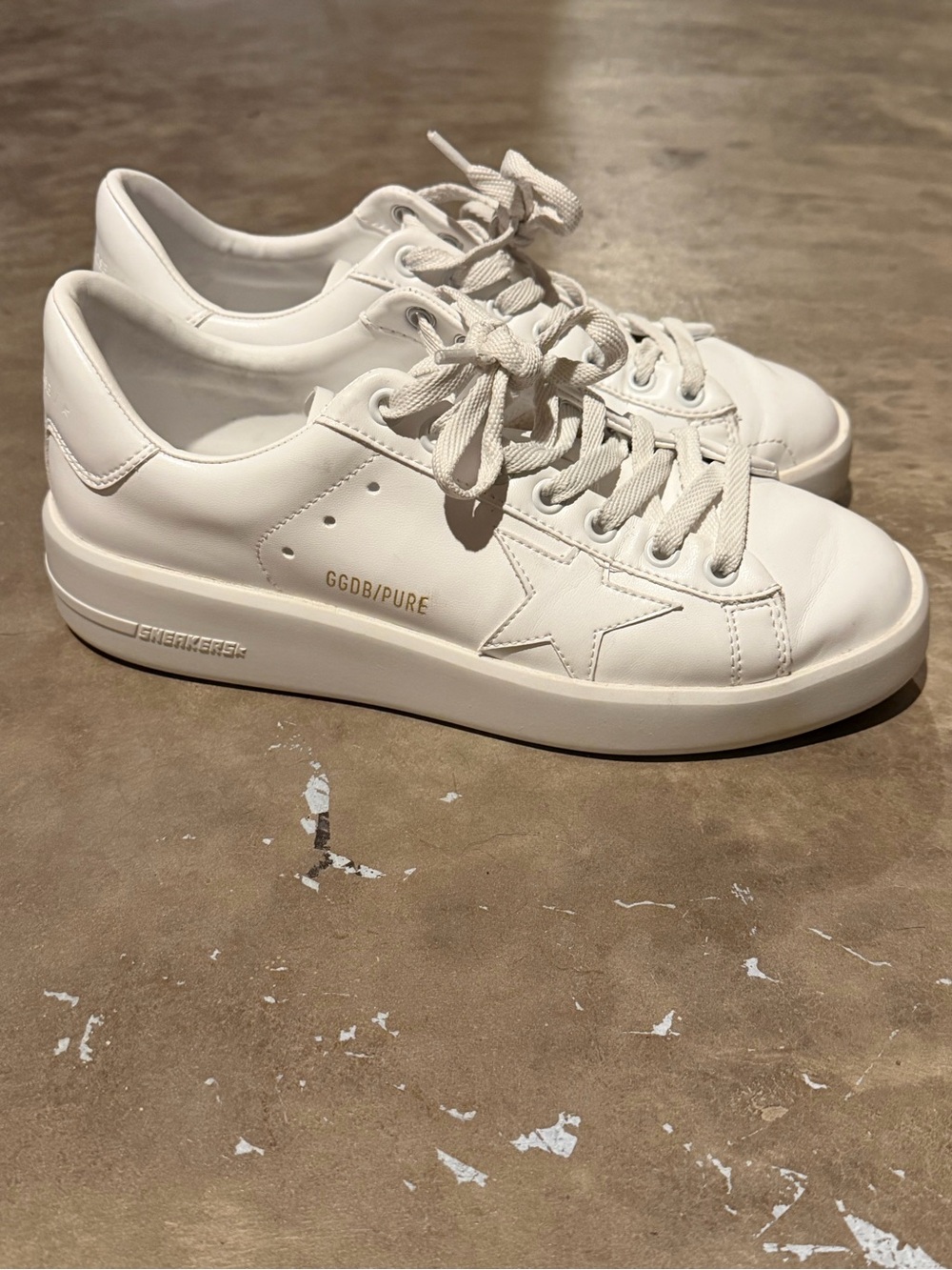 Golden Goose Pure-Star White Low-Top Sneakers